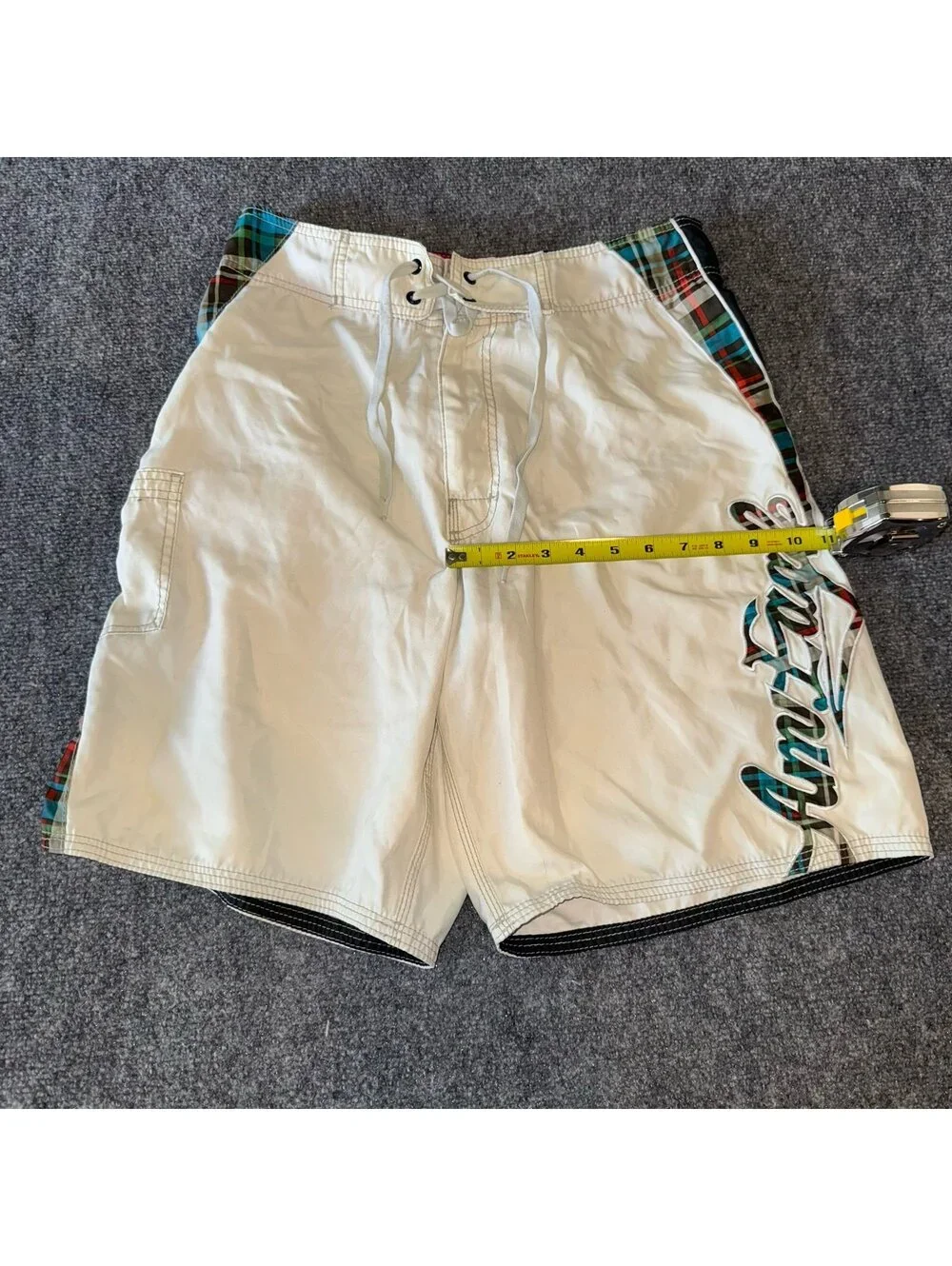American Eagle Script Spellout Surf Board Shorts Mens SM 30 Vtg y2k 90s Rare
